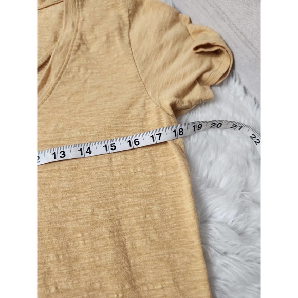 Alatr'd State Womens Casual V Neck Short Sleeve Shirt Yellow Size Medium - Picture 5 of 6